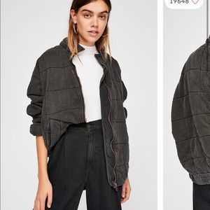 Free people dolman quilted jacket black
